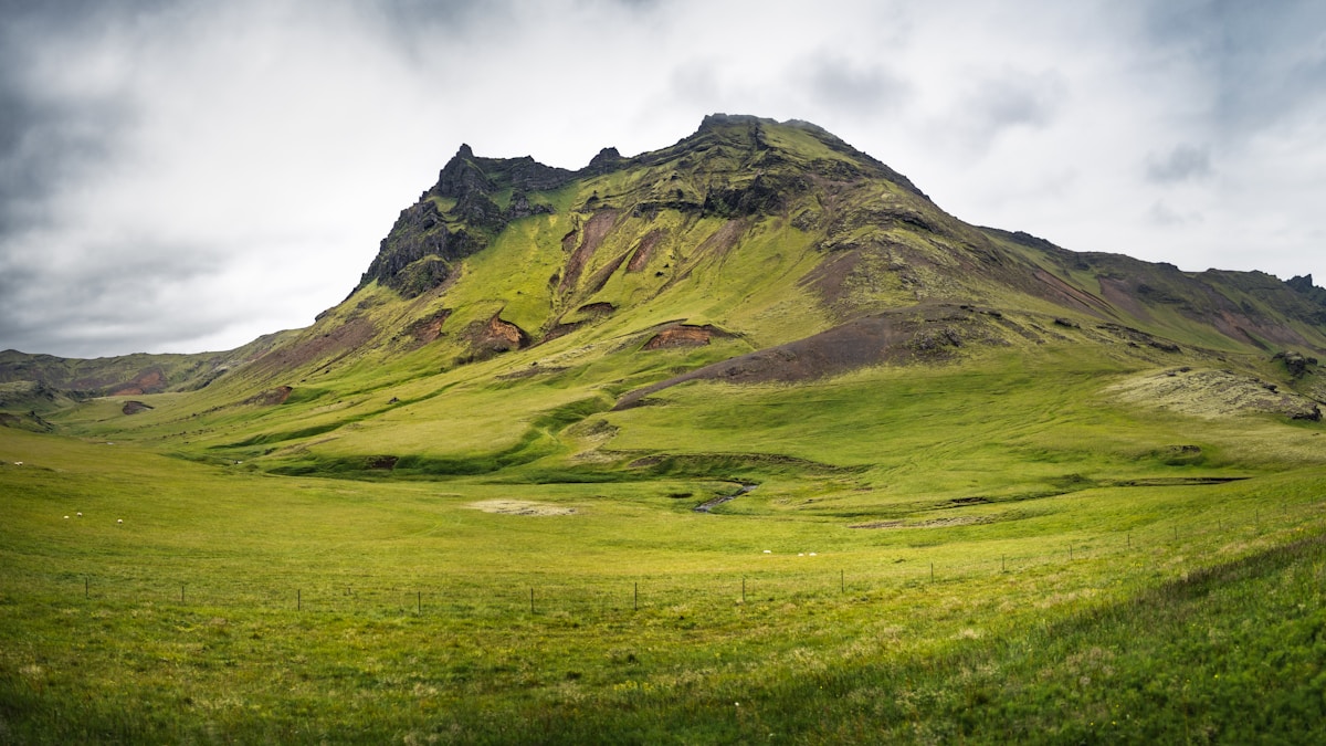 Akranes lighthouse on the western tip of the peninsula, West Iceland
