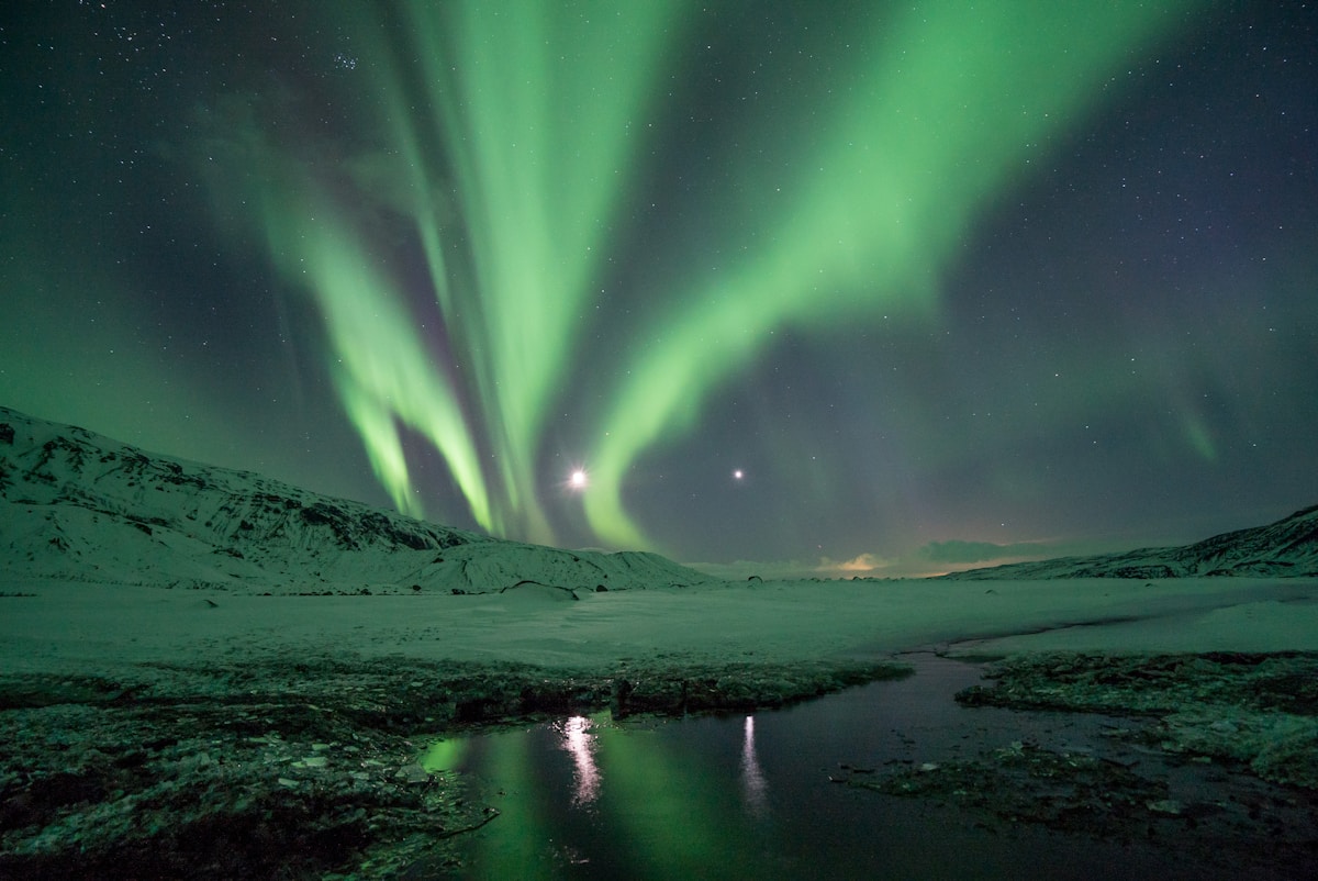 Aurora borealis over Þórsmörk, Iceland — November